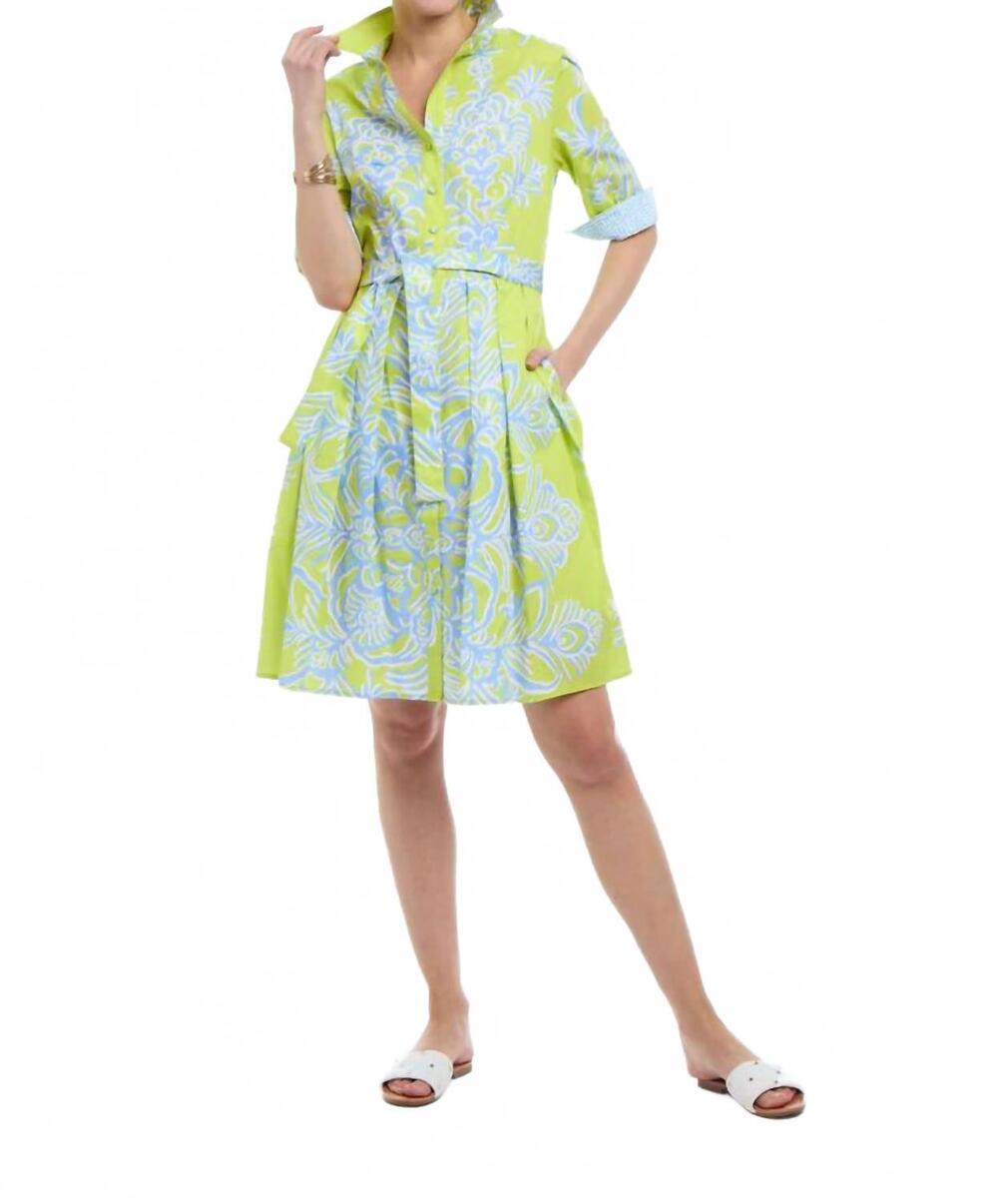 NEW PATTY KIM kelly mini dress in citrus/peri rococo